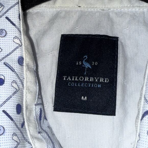 TAYLORBYRD Collection Men’s Golf Club Print Button Up Shirt Short Sleeve Blue M - Picture 5 of 6